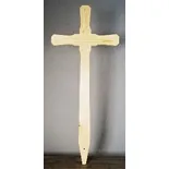 VENTETEGN, KORS, OLJET FURU M/ SKILT