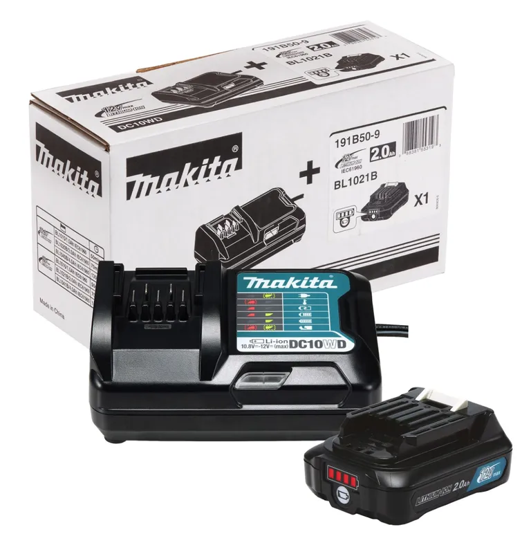 MAKITA, BATTERISETT BATTERI 12V 2,0AH + LADER