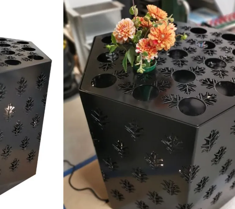 MINNELUND VASE OG LYSHOLDER HEXAGON "EK" H 49 CM