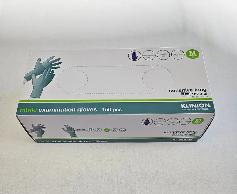 HANSKER, NITRIL, EKSTRA STERK, LANG MANSJETT 75 PAR,STR.M