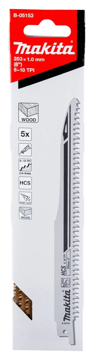 MAKITA, BAJONETTSAGBLAD 203 x 1,0 MM (5 PK)