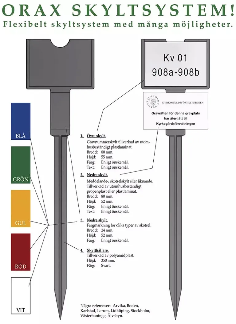 MERKEPINNE, 35 CM, SKILTHOLDER SORT